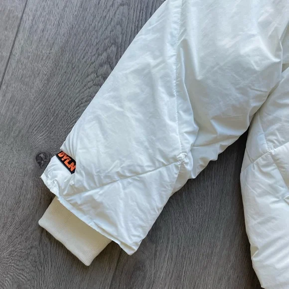 BY DYLN MILEY WHIT PUFFER BOMBER JACKET COAT CROPPED OVERSIZED TEDDY SIZE XS - Picture 5 of 7